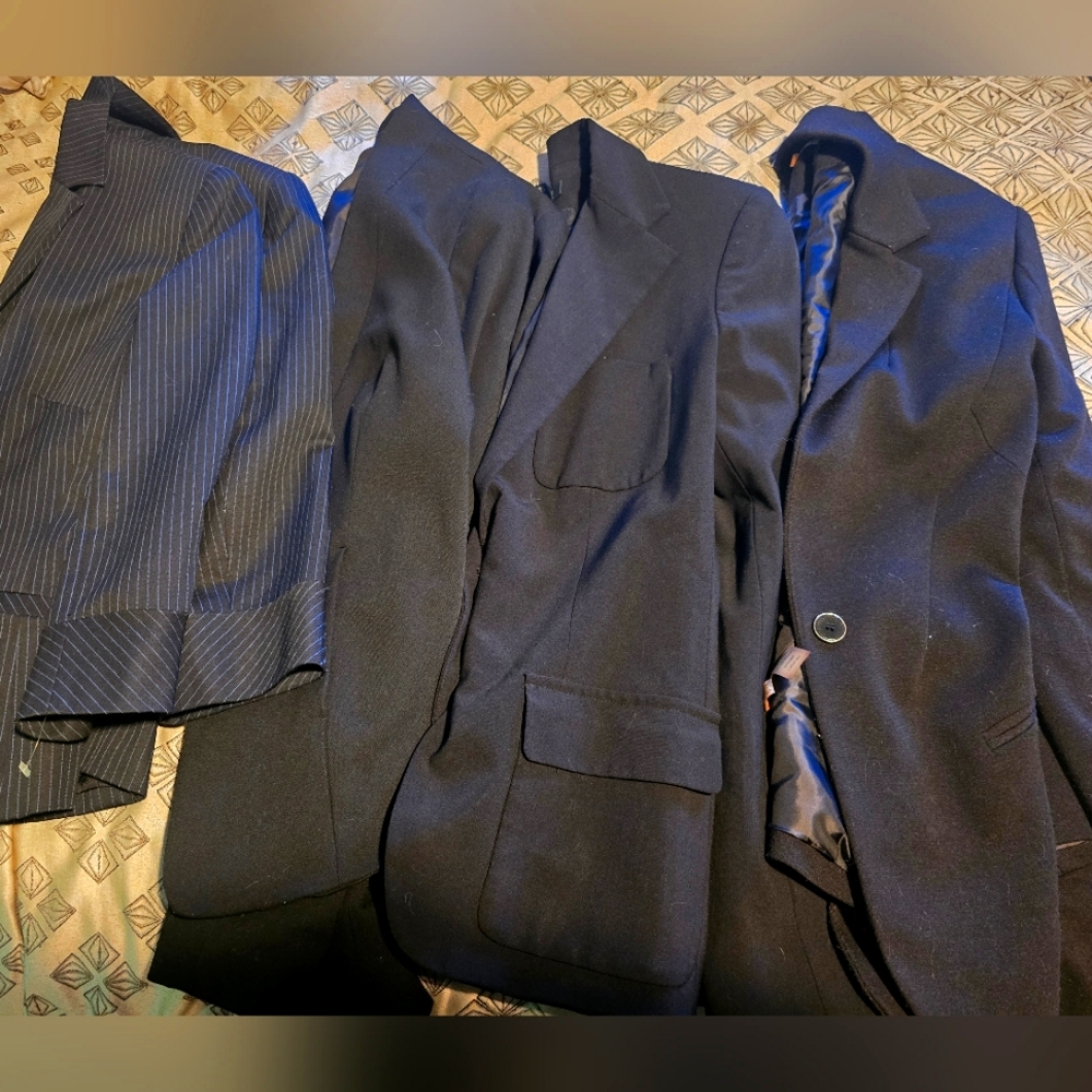 Blazer Lot, Size 2, One Blue Striped Ann Taylor,  Ralph Lauren, Calvin Klein